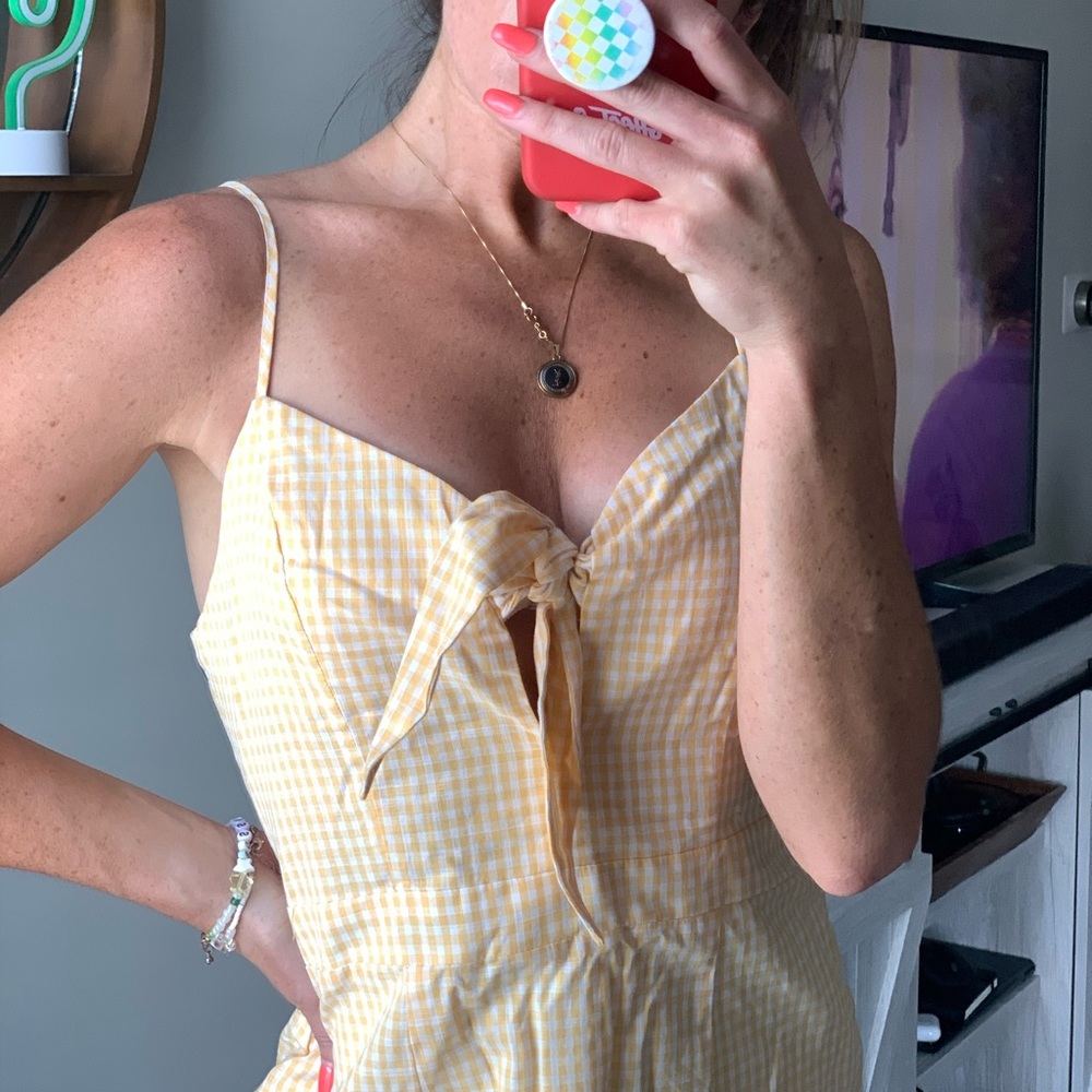 Small yellow gingham dress